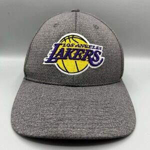 Los Angeles LA Lakers Hat Men Gray Embroidered Fan Favorite Snap Back Cap